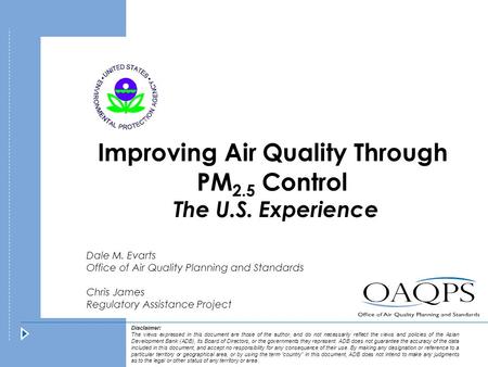Improving Air Quality Through PM2.5 Control The U.S. Experience