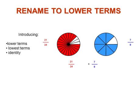 Introducing: lower terms lowest terms identity RENAME TO LOWER TERMS.