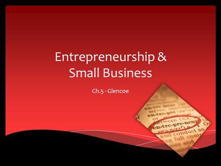 Entrepreneurship & Small Business