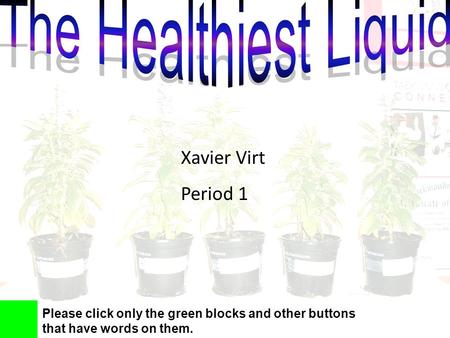 Please click only the green blocks and other buttons that have words on them. Xavier Virt Period 1.