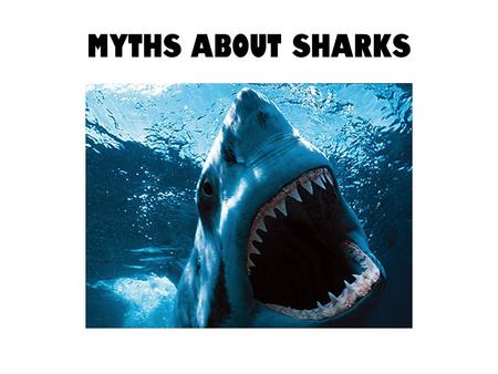 Myths about Sharks.