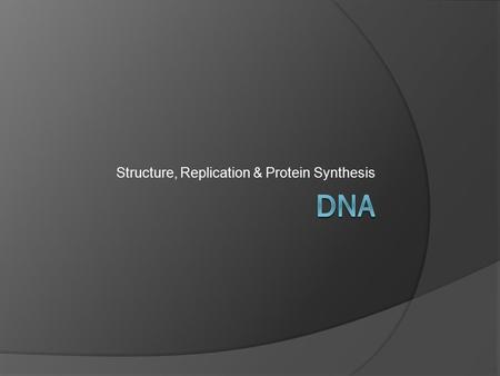 Structure, Replication & Protein Synthesis. DNA  DNA (deoxyribonucleic acid) is the hereditary material for all living things.  contains the codes for.
