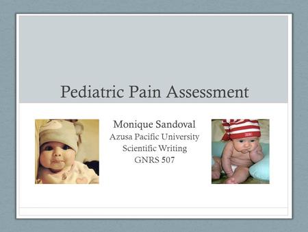 Pediatric Pain Assessment