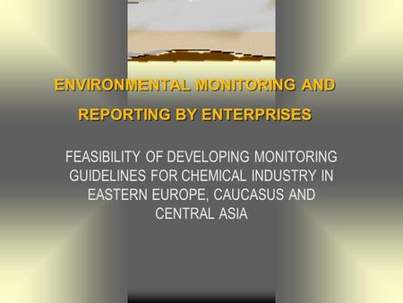 ENVIRONMENTAL MONITORING AND REPORTING BY ENTERPRISES FEASIBILITY OF DEVELOPING MONITORING GUIDELINES FOR CHEMICAL INDUSTRY IN EASTERN EUROPE, CAUCASUS.