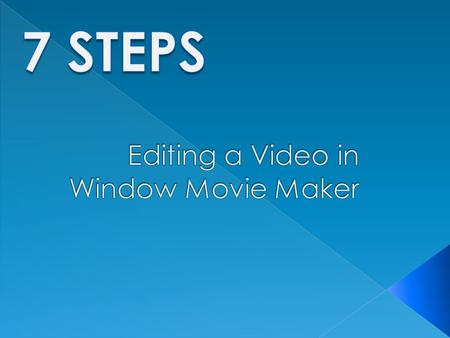 You will learn how to quickly edit a video using Window Movie Maker. This program is available on most computers in the TWU computer labs. The video files.