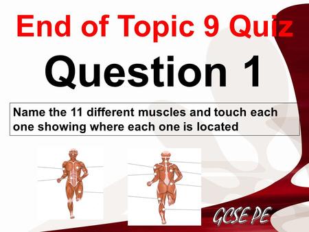 Question 1 End of Topic 9 Quiz GCSE PE