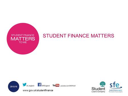 Www.gov.uk/studentfinance 2015/16 STUDENT FINANCE MATTERS.