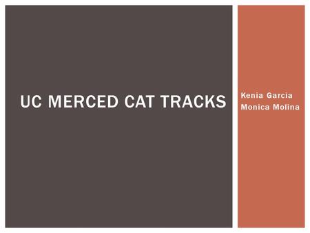Kenia Garcia Monica Molina UC MERCED CAT TRACKS. SURVEY QUESTION 1.