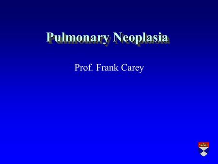 Pulmonary Neoplasia Prof. Frank Carey. Lung Neoplasms r Primary l benign (rare) l malignant (very common) r Metastatic (Very common)