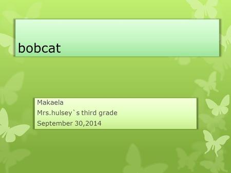 bobcat Makaela Mrs.hulsey`s third grade September 30,2014.