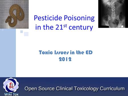 Pesticide Poisoning in the 21 st century Toxic Issues in the ED 2012.