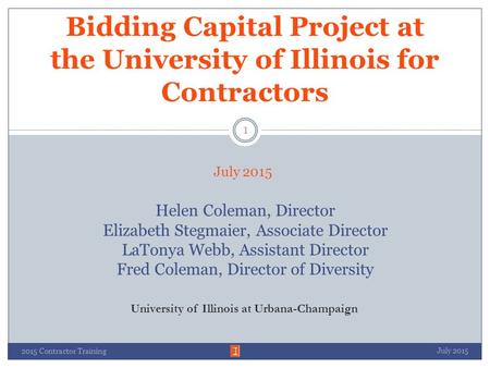 Bidding Capital Project at the University of Illinois for Contractors