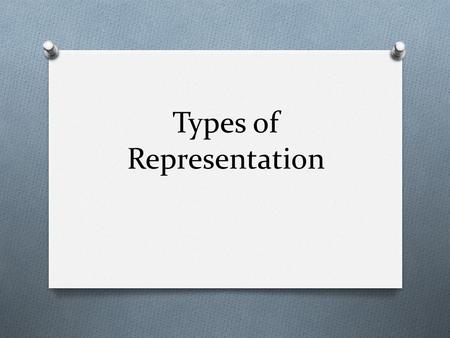Types of Representation