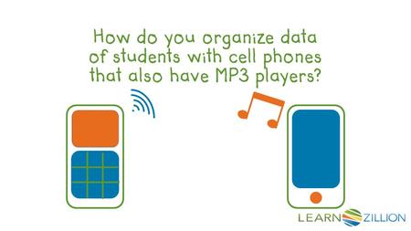 How do you organize data of students with cell phones that also have MP3 players?