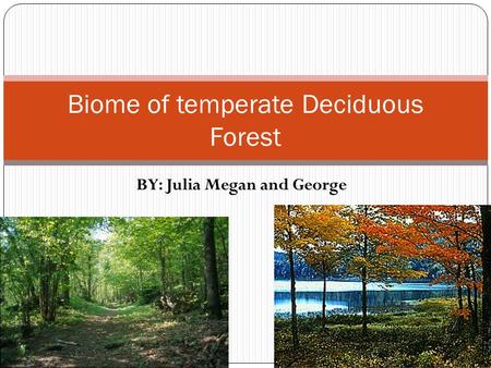 BY: Julia Megan and George Biome of temperate Deciduous Forest.
