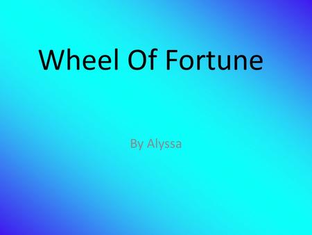 Wheel Of Fortune By Alyssa 200 300 400400 50 500 4040.