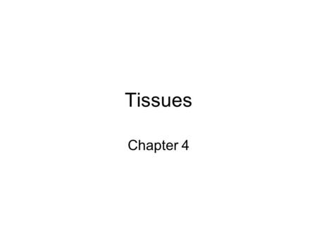 Tissues Chapter 4. Tissue a group of similar cells working together to perform a set of functions.