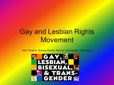 Gay and Lesbian Rights Movement Allie Tabakin, Sydney Parker, Monica Tshanakas, Laura Bozzi.