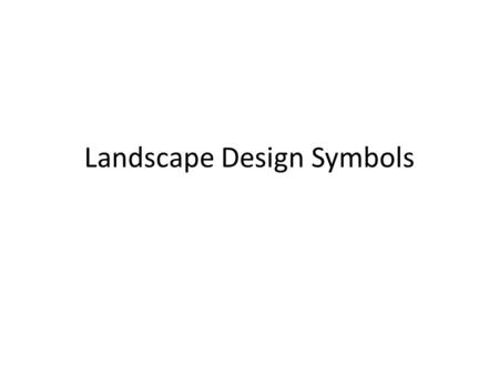 Landscape Design Symbols