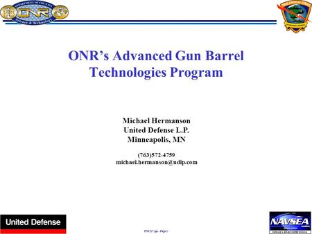 ONR’s Advanced Gun Barrel Technologies Program