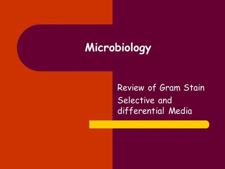 Review of Gram Stain Selective and differential Media