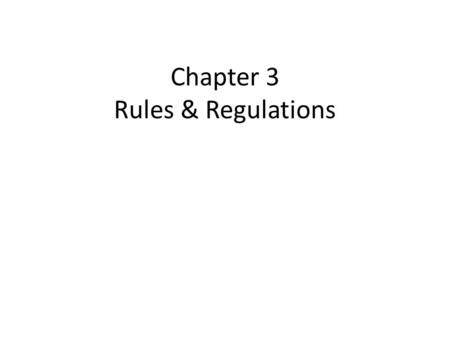 Chapter 3 Rules & Regulations. Operating Standards As an Extra class licensee, your growing experiences will expose you to a wider variety of operating.