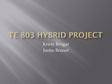 Kristy Brugar Justin Bruner.  TE803 - Professional Roles and Teaching Practice II  10 Class Meetings  5 Live  5 Online  Three Assignments 1. Planning.