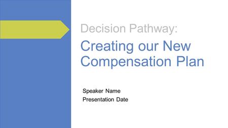 Decision Pathway: Creating our New Compensation Plan Speaker Name Presentation Date.