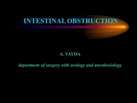 department of surgery with urology and anesthesiology