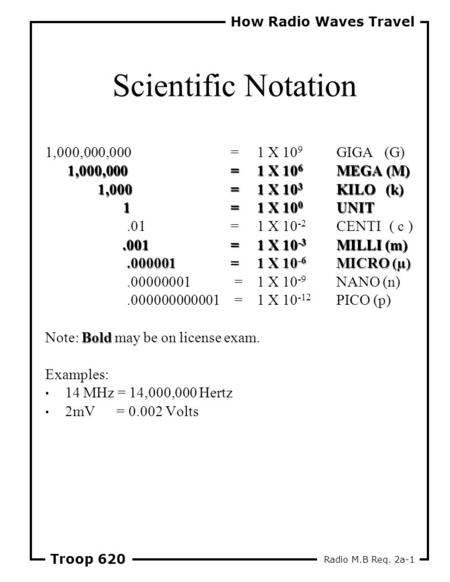 Scientific Notation 1,000,000,000 = 1 X 109 GIGA (G)