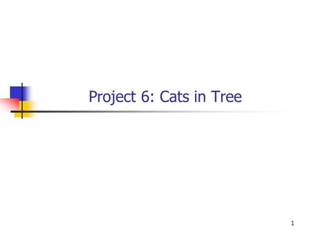 1 Project 6: Cats in Tree. 2 Project 3: Cats in Tree In this project you will Create a class definition for a Cat class. Populate a BST with Cat information.