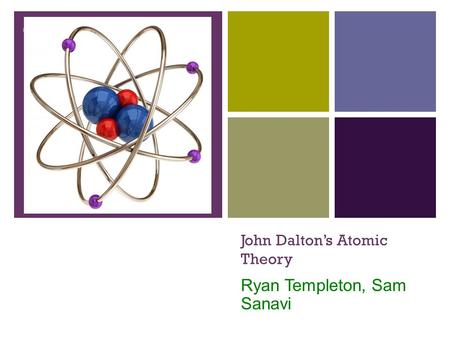 + John Dalton’s Atomic Theory Ryan Templeton, Sam Sanavi.