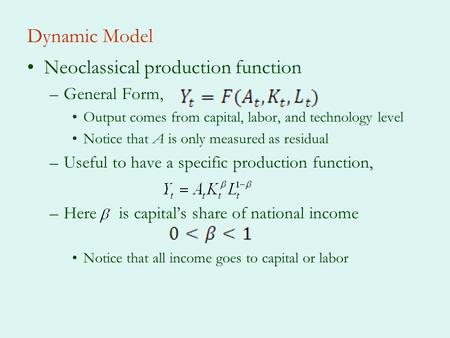 Neoclassical production function