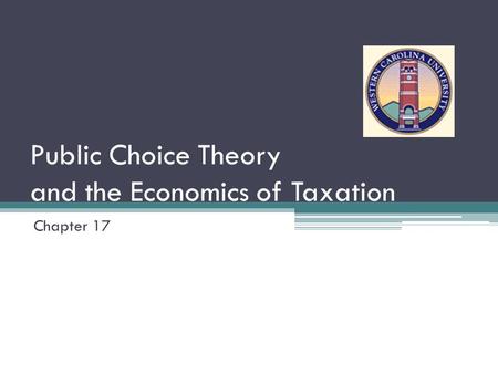 Public Choice Theory and the Economics of Taxation Chapter 17.