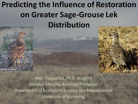 Beth Fitzpatrick, Ph.D. Student Melanie Murphy, Assistant Professor Department of Ecosystem Science and Management University of Wyoming Katherine Zarn.