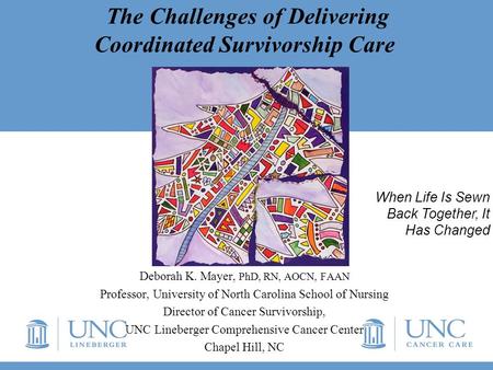 Deborah K. Mayer, PhD, RN, AOCN, FAAN Professor, University of North Carolina School of Nursing Director of Cancer Survivorship, UNC Lineberger Comprehensive.