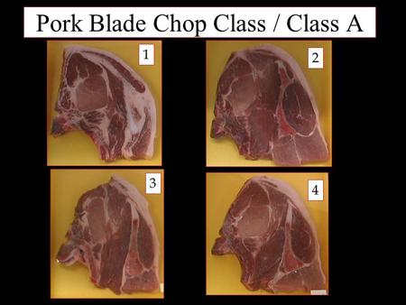 Pork Blade Chop Class / Class A 1 2 3 4. Beef Carcass Class/ Class B 43 21.