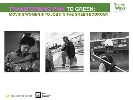 TRANSFORMING PINK TO GREEN: MOVING WOMEN INTO JOBS IN THE GREEN ECONOMY.
