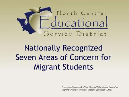 Nationally Recognized Seven Areas of Concern for Migrant Students
