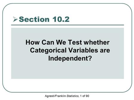 How Can We Test whether Categorical Variables are Independent?