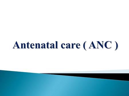 Antenatal care ( ANC ).