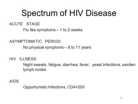 Spectrum of HIV Disease