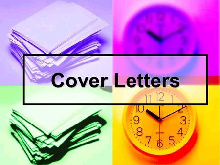 Cover Letters. What is a Cover Letter? A typed letter to introduce yourself A typed letter to introduce yourself Sent with resume and/or job application.