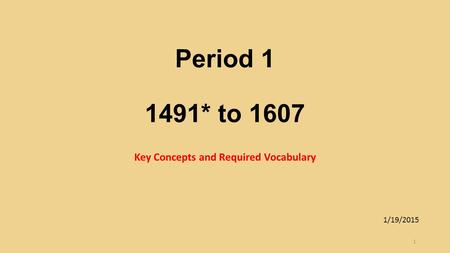 Key Concepts and Required Vocabulary