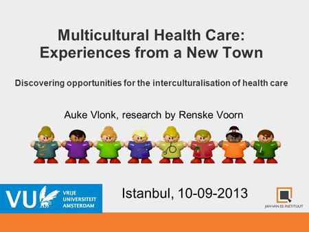 Multicultural Health Care: Experiences from a New Town Discovering opportunities for the interculturalisation of health care Auke Vlonk, research by Renske.