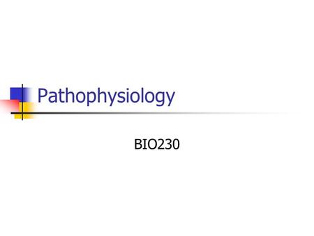 Pathophysiology BIO230. Dr. Tracey Wilson Office – C208 929-6482 Web site: