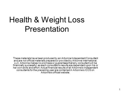 Health & Weight Loss Presentation