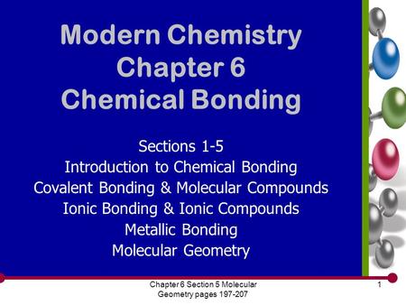 Modern Chemistry Chapter 6 Chemical Bonding