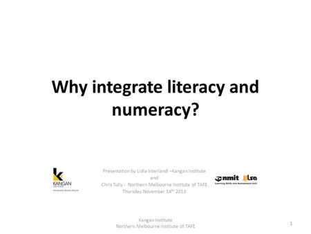 Why integrate literacy and numeracy?