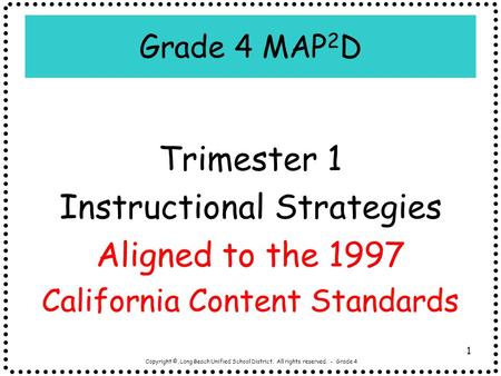 Instructional Strategies Aligned to the 1997